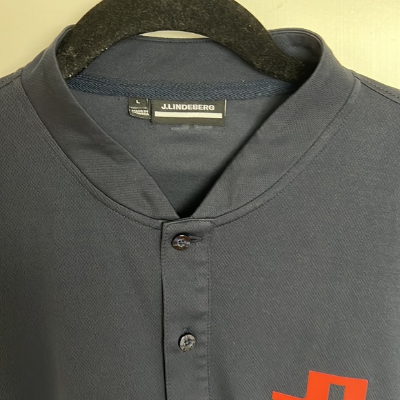 J.Lindeberg Men’s Large Collarless Golf Shirt - Picture 4 of 5